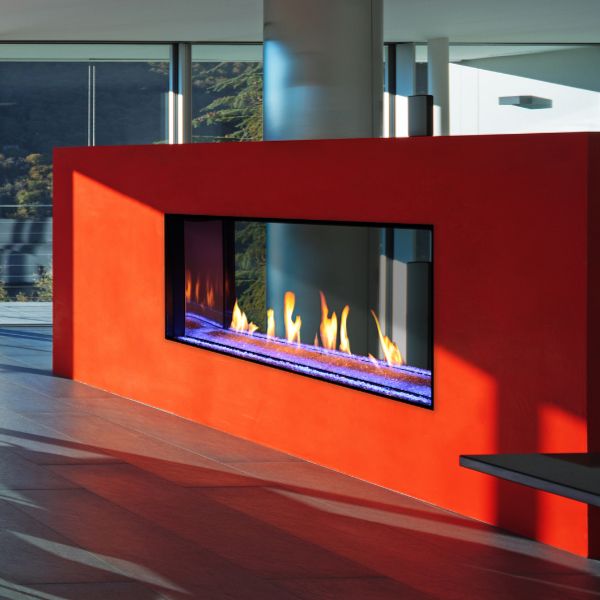 Plaza Double-Sided Glass Barrier Direct Vent Fireplace - 75" image number 2