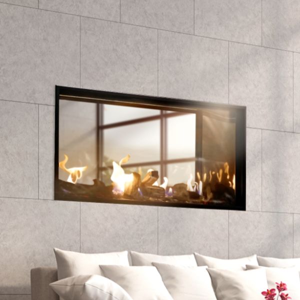 Plaza Double-Sided InvisiMesh Direct Vent Fireplace - 55" image number 2