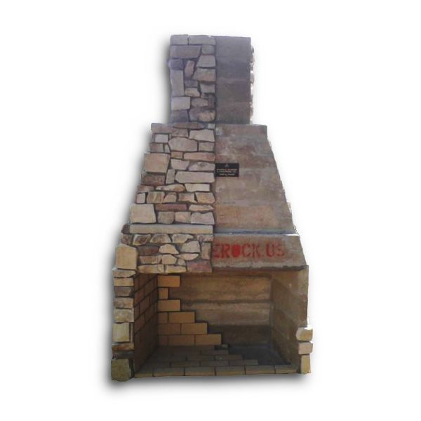 Pre-Engineered Arched Masonry Wood Burning Outdoor Fireplace - 30"