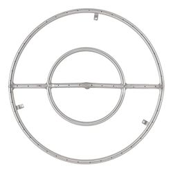 Round Double Ring Stainless Steel Burner with 1/2" Hub - 24"