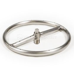 Round Single Ring Stainless Steel Gas Fire Pit Burner - 12"