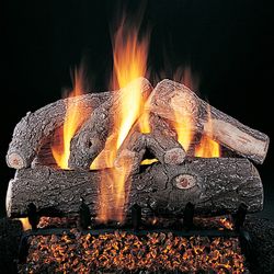 Frosted Oak See-Through Vented Gas Log Set