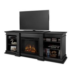 Real Flame Fresno Black Entertainment Electric Fireplace