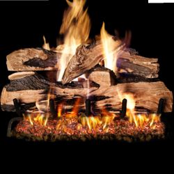 Real Fyre Split Oak Designer See-Through Vented Gas Log Set