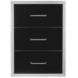 Wildfire 304 Black Stainless Steel Triple Drawer 19"x26"