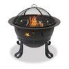 Wood Burning Fire Pit with Moon/Star Cutouts - 30"