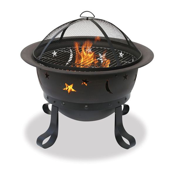 Wood Burning Fire Pit with Moon/Star Cutouts - 30" image number 0