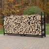 Woodhaven Black Outdoor Firewood Rack - 8' - No Cover