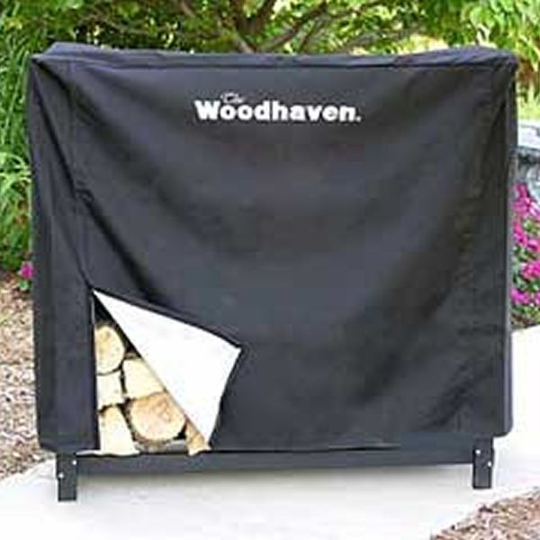 Woodhaven Black Fire Wood Rack Full Cover - 3'