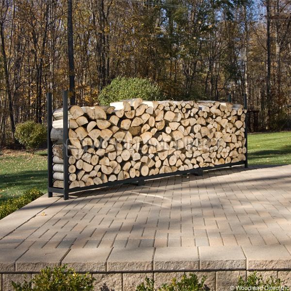 Woodhaven Black Firewood Rack - 12'