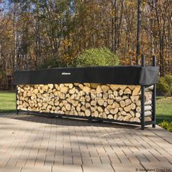 Woodhaven Black Firewood Rack - 12'