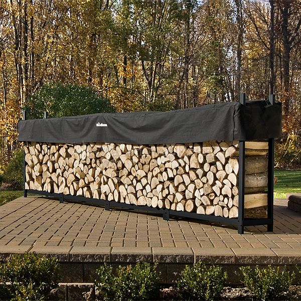 Woodhaven Black Firewood Rack 16