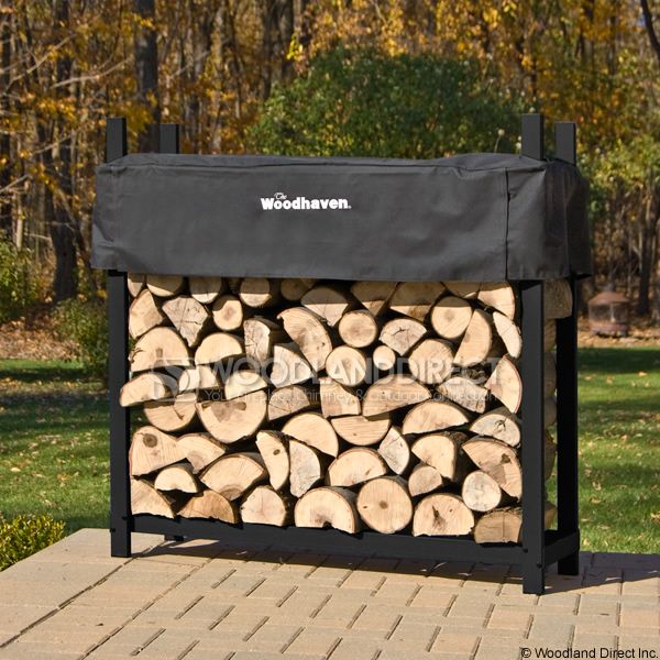 Woodhaven Black Firewood Rack - 4'