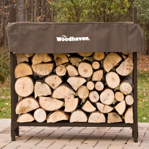 The Woodhaven 5 Foot Outdoor Firewood Rack With Cover - USA Made