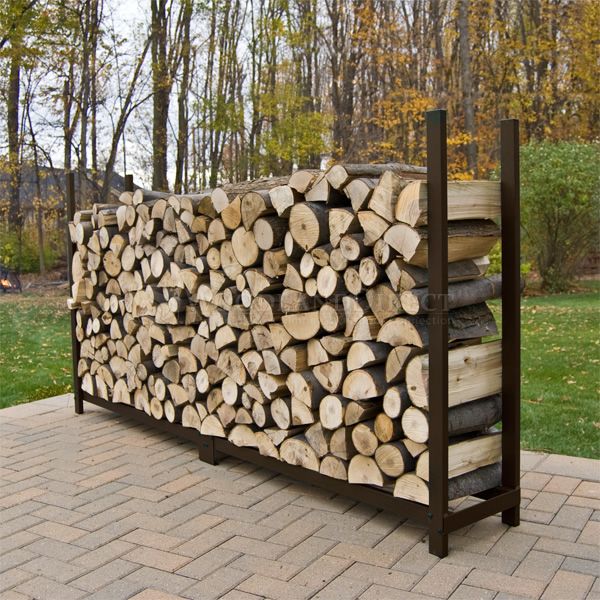 Woodhaven Brown Firewood Rack - 8'