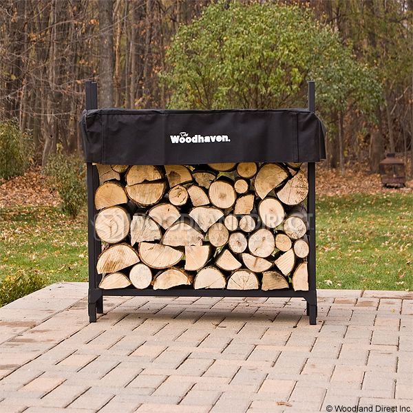 Woodhaven Black Firewood Rack - 3'