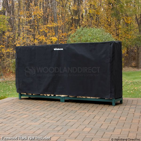 Woodhaven Black Firewood Rack Full Cover - 8'