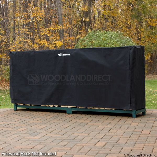 Woodhaven 10ft Firewood Rack Cover Black Woodland Direct