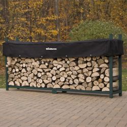 Woodhaven Green Firewood Rack - 10'
