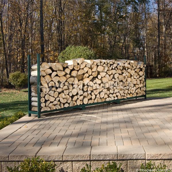 Woodhaven Green Firewood Rack - 12'