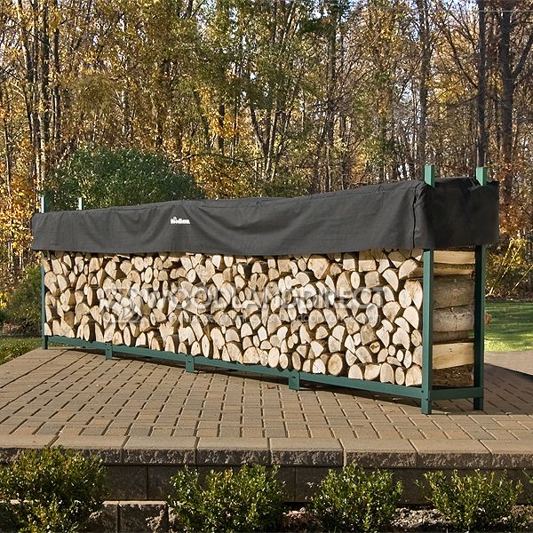 Woodhaven Green Outdoor Firewood Rack - 16