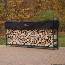 Woodhaven Green Outdoor Firewood Rack - 8'