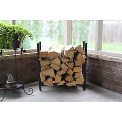 Indoor/Outdoor Tall Firewood Holder with Storage Rack