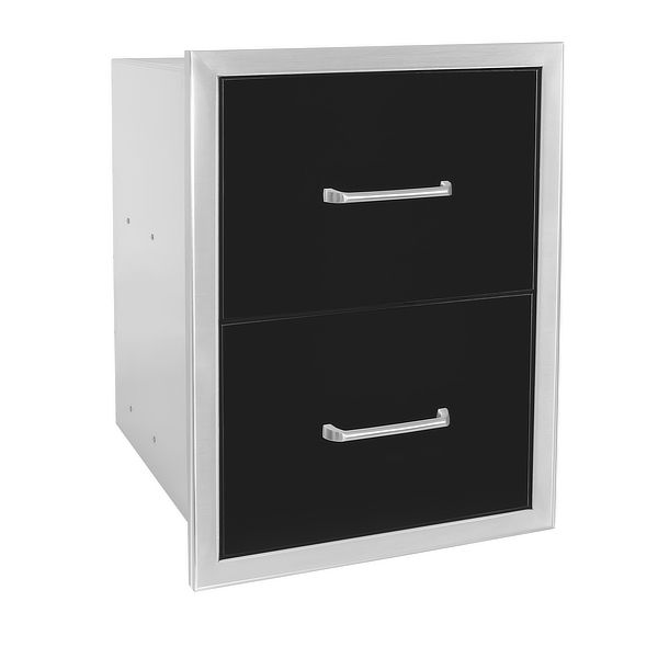 Wildfire Outdoor Double Drawer 16"x22"  - Black image number 0