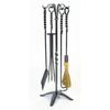 Wrought Iron 4 Piece Fireplace Tool Set with Rope Design image number 0