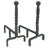 Wrought Iron Fireplace Andiron with Ball End Design