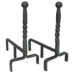 Wrought Iron Fireplace Andiron with Ball End Design