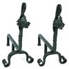 Wrought Iron Fireplace Andiron with Maple Leaf Design