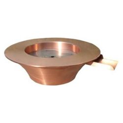30" x 12" Copper Fire & Water Bowl Match Lit - NG