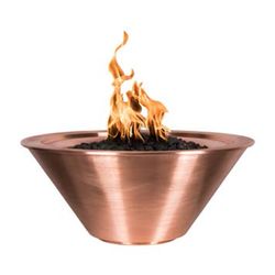 36" x 12" Copper Fire Bowl Match Lit - NG