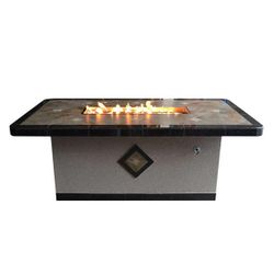 OPT-3660 Natural Stone Gas Fire Pit Table - 36" x 60" - NG