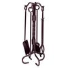 Thick Twisted Wrought Iron 4 Piece Tool Set - Bronze