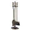 Uniflame Four Piece Antique Brass Fireplace Tool Set image number 0