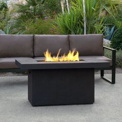Real Flame Ventura Rectangle Gas Fire Pit Table -KodiakBrown