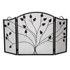 Vineyard 3-Panel Black Arched Fireplace Screen - 52" x 31" image number 0