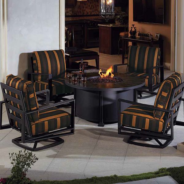 Vulsini Round Chat Height Gas Fire Pit Table - 54" image number 1