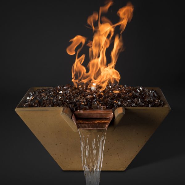 Slick Rock Square Cascade Fire On Glass Bowl - Electronic image number 0