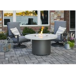 White Onyx Beacon Chat Height Fire Pit Table