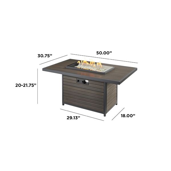 Brooks Brown Gas Fire Pit Table